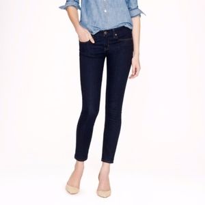 J. CREW TOOTHPICK ANKLE JEANS SKINNY DARK WASH